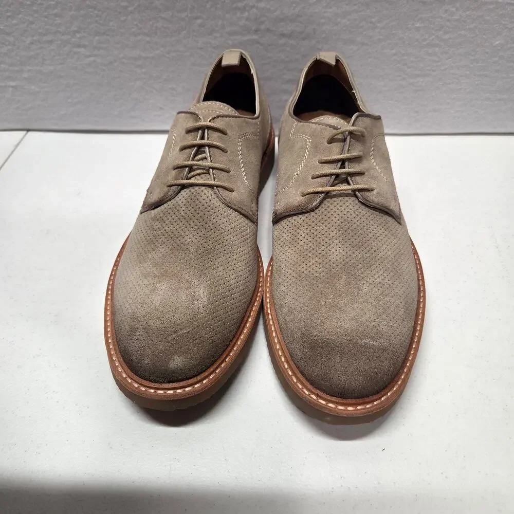 Steve Madden Voyagee Suede Oxford Shoes Beige Lace Up Mens Size 13D Casual NWOT